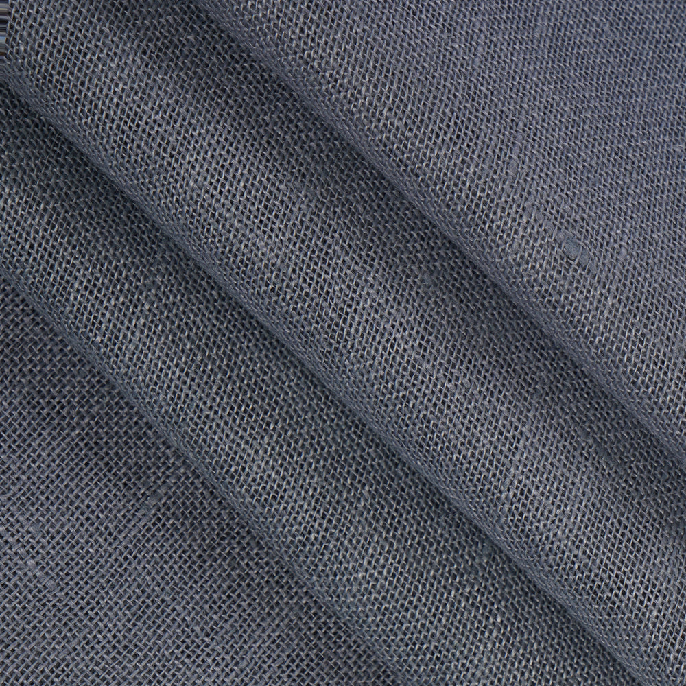 Grey Color Linen Fabric With Zari Border