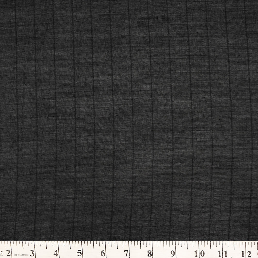 Black Color Checked Fancy Chanderi Fabric