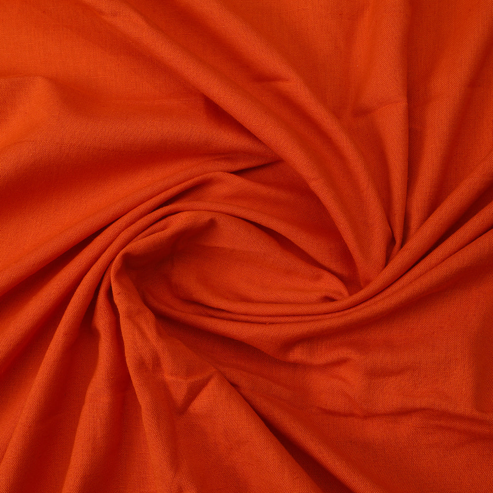 Orange Color Piece Dyed Cotton Flax Fabric