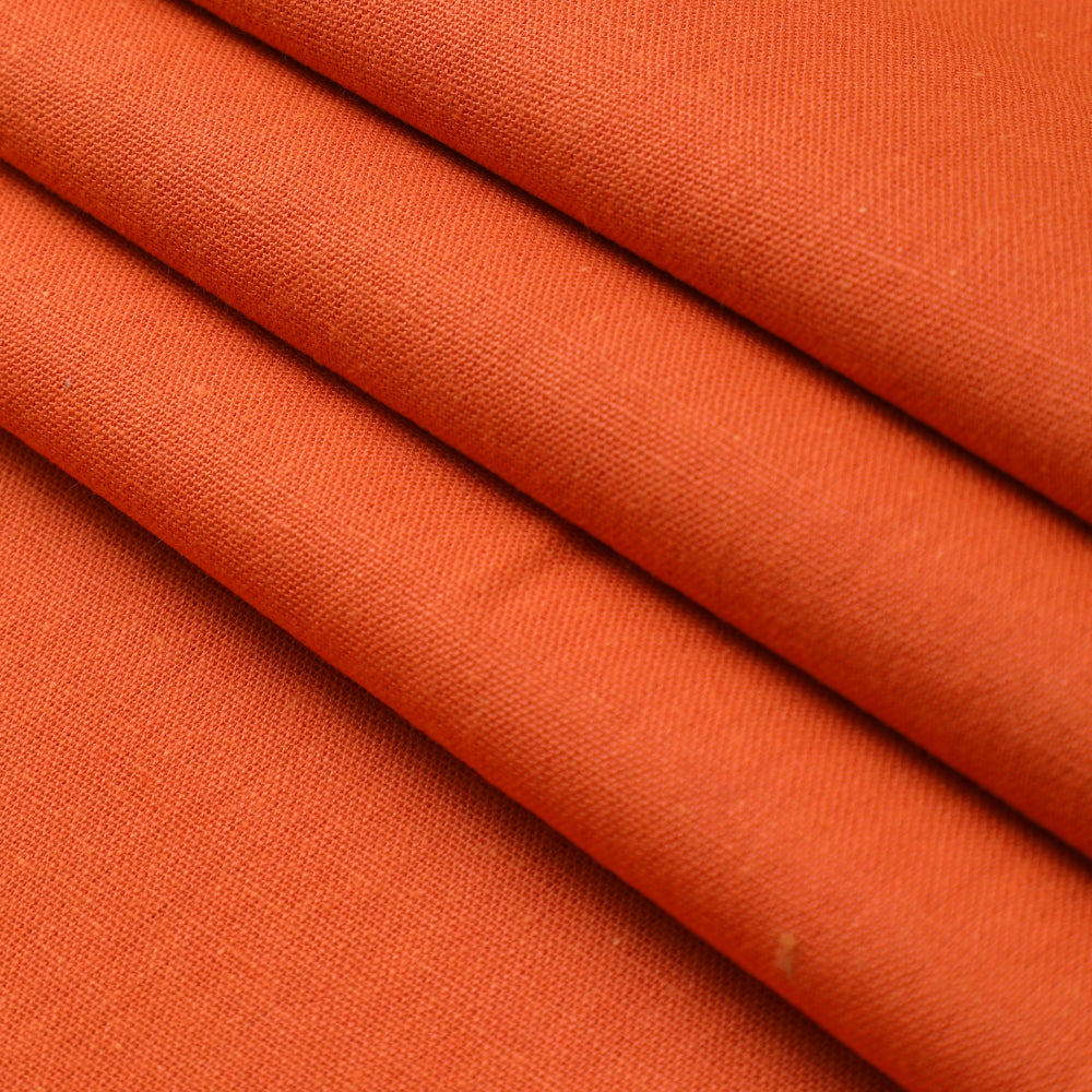 Rust Color Piece Dyed Cotton Flax Fabric