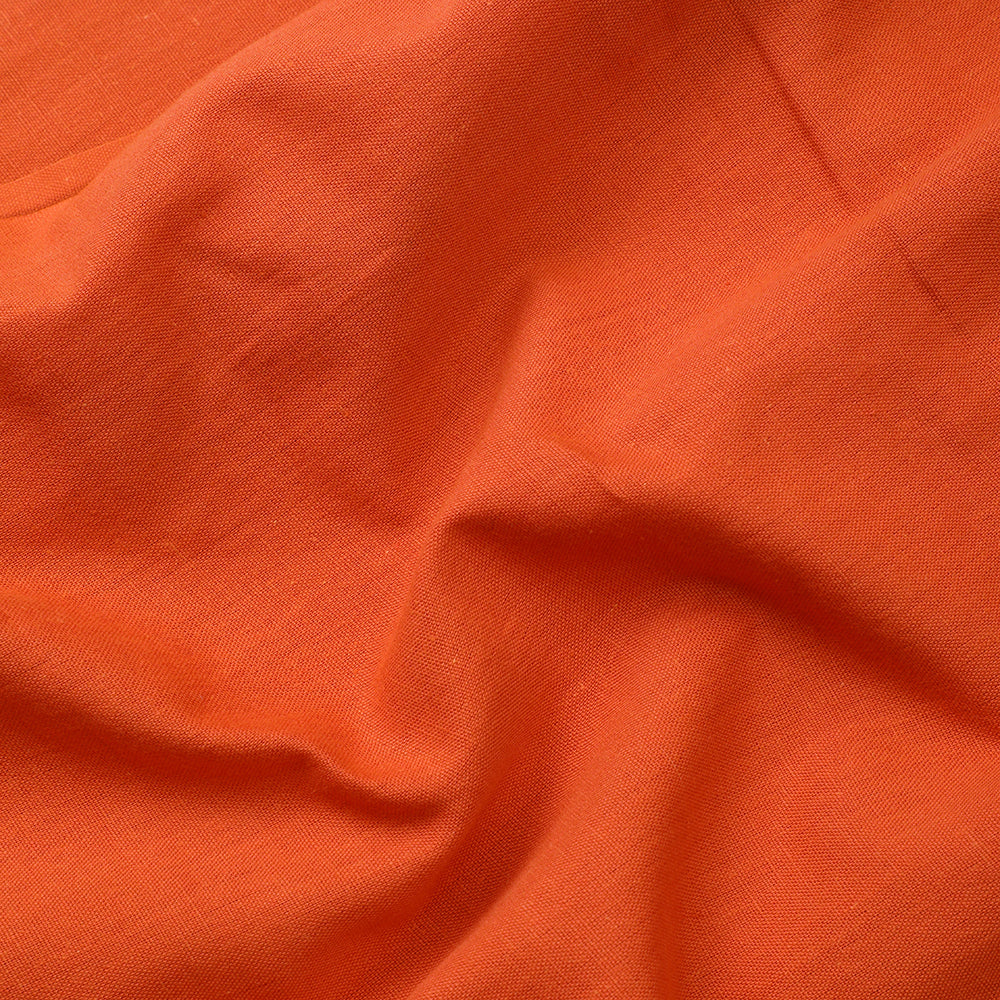 Rust Color Piece Dyed Cotton Flax Fabric