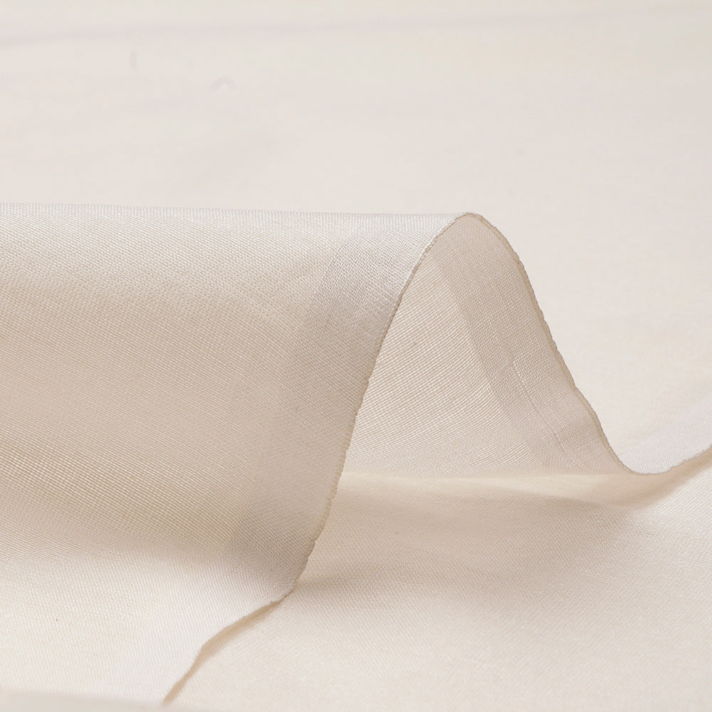 Off-White Dyeable Plain Fine Chanderi Fabric