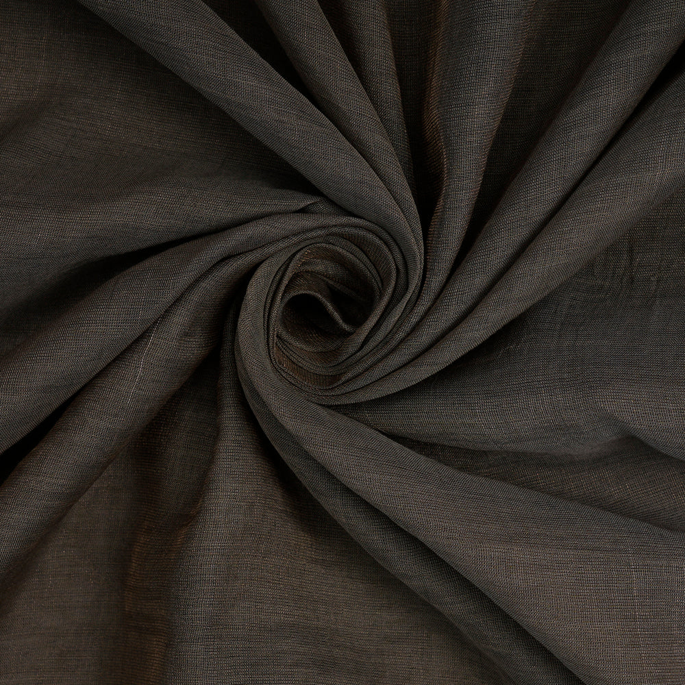 Dark Grey Color Piece Dyed Fine Tissue Chanderi Fabric