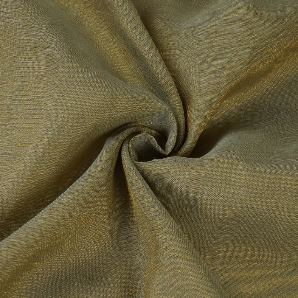 Green Color Piece Dyed Pure Tissue Chanderi Fabric