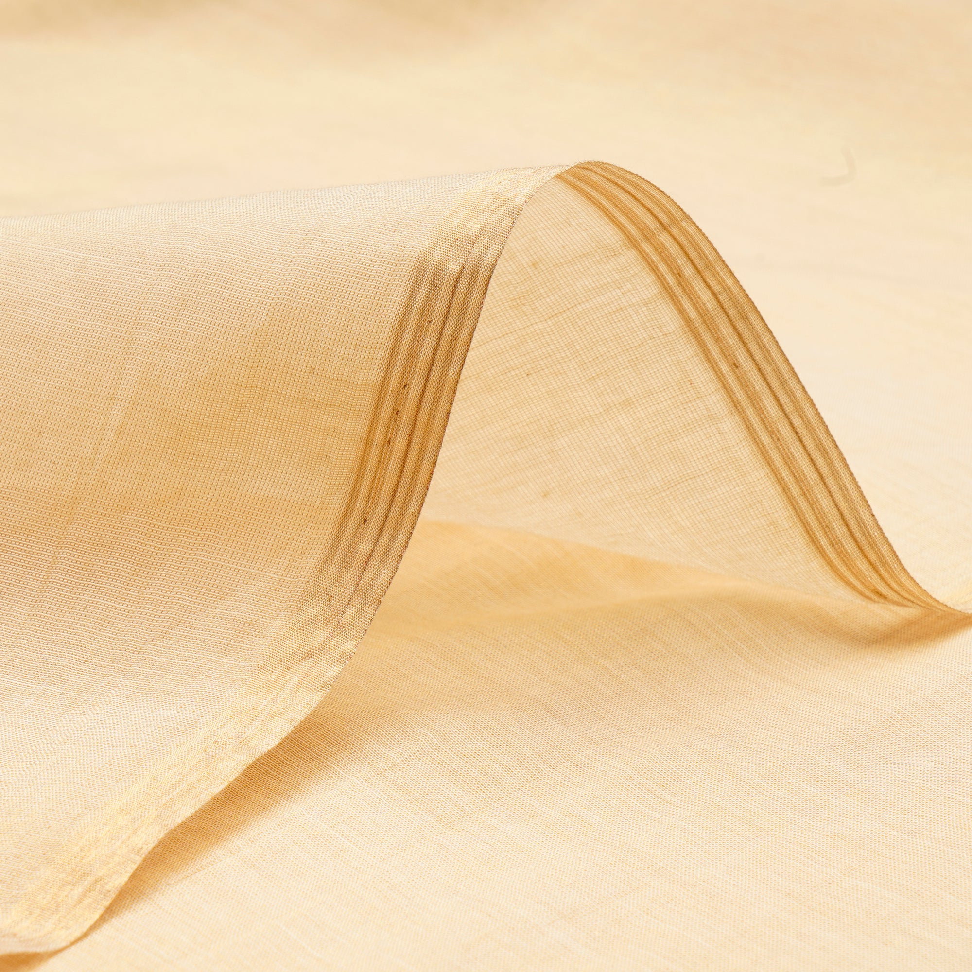 Beige Color Golden Tissue Chanderi Fabric