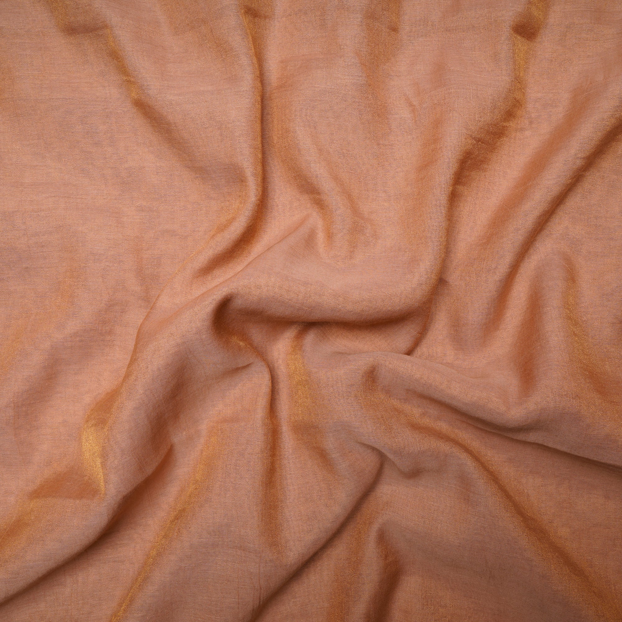 Salmon Color Piece Dyed Tissue Chanderi Fabric