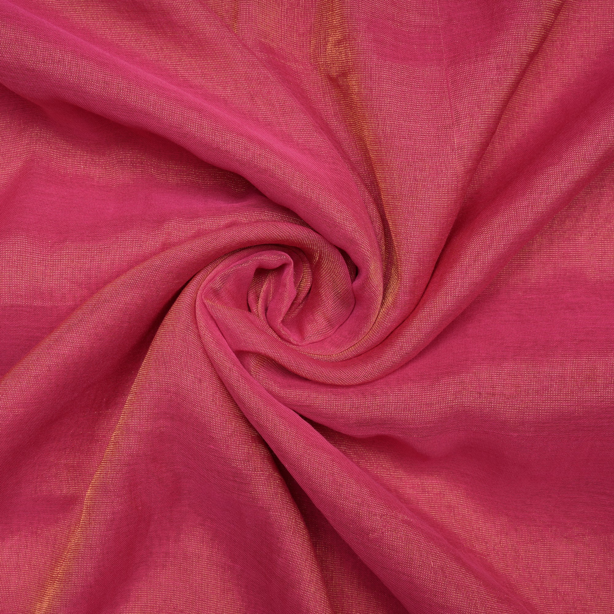 Rani Pink-Gold Piece Dyed Pure Tissue Chanderi Fabric