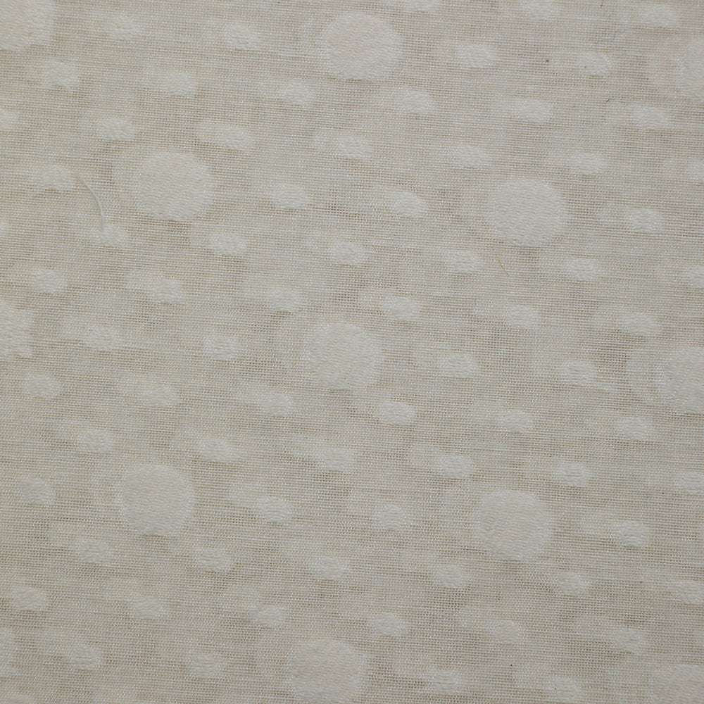 White Color Chanderi Jacquard Fabric