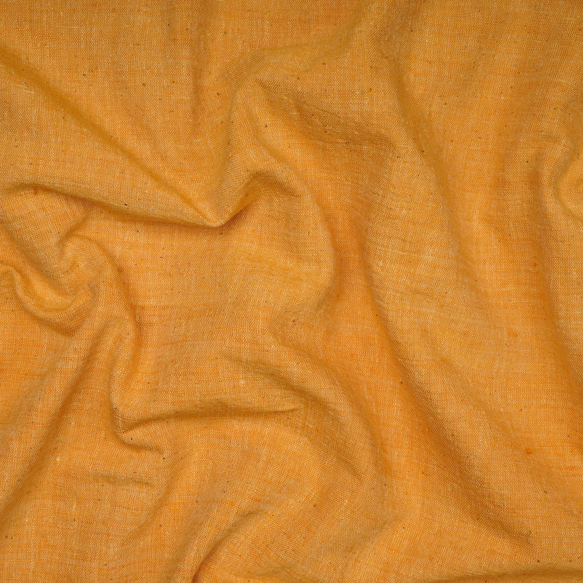 Yellowish Orange Solid Handspun Handwoven Kala Cotton Fabric