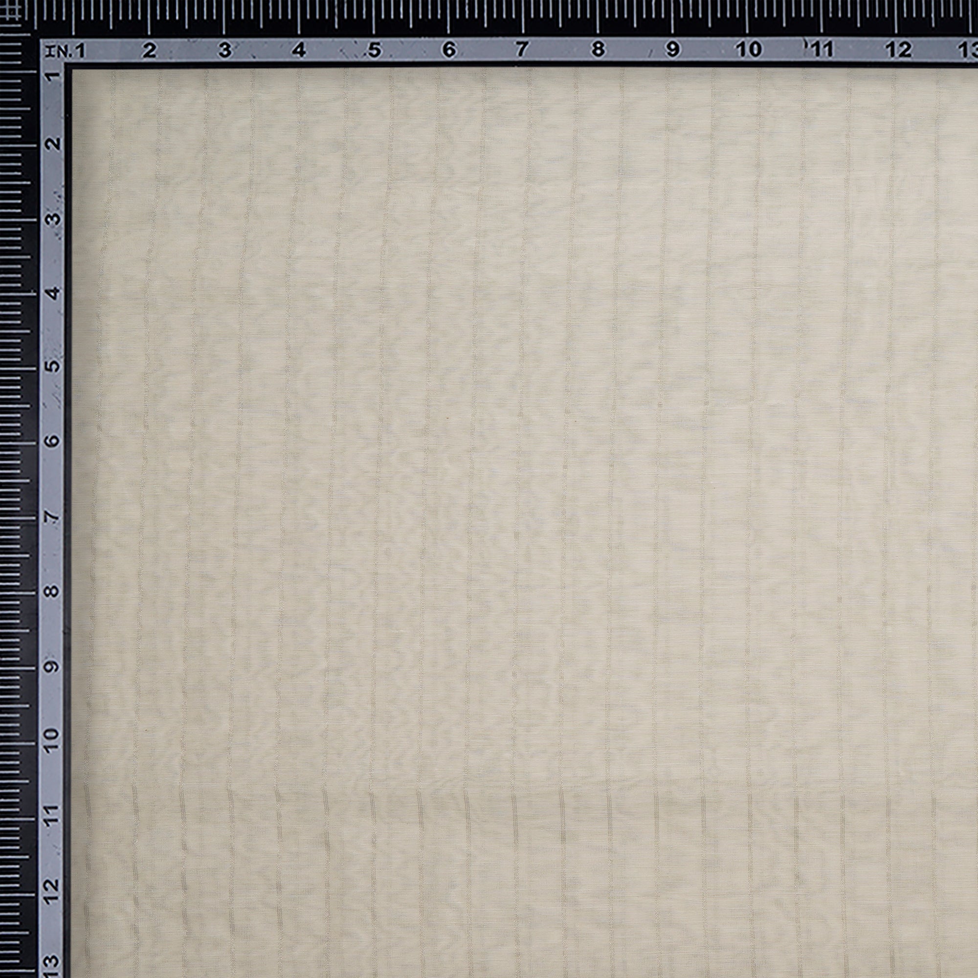 Off-White Color Fancy Zari Striped Chanderi Dyeable Fabric