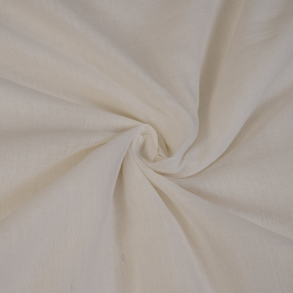 Off- White Color Handwoven Muslin Cotton Dyeable Fabric