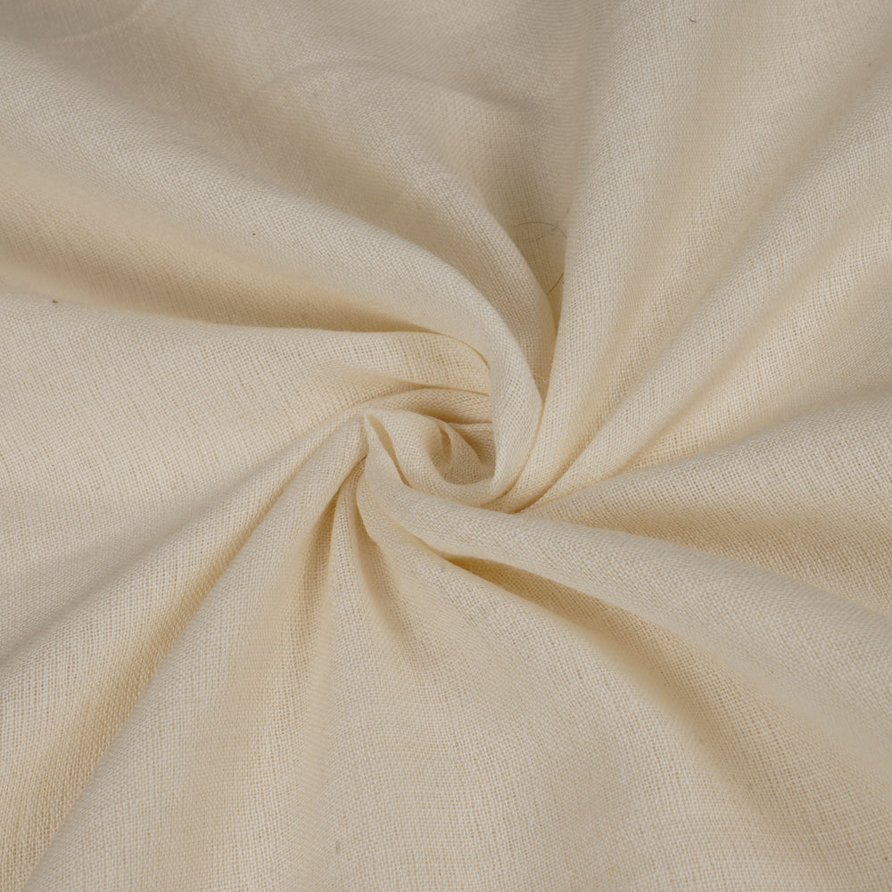 Off White Color Cotton Wool Fabric