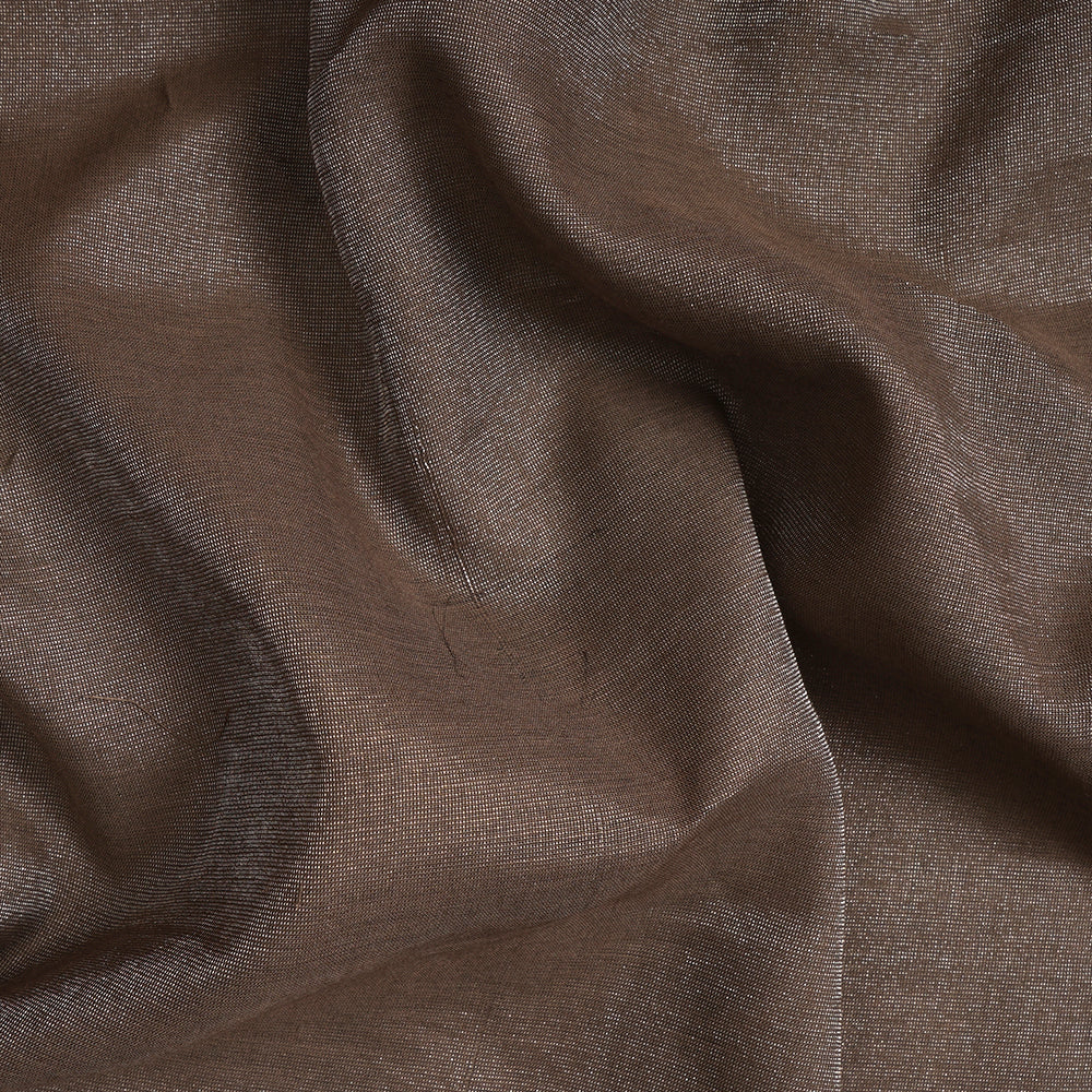 Otter Brown Color Silver Tissue Chanderi Fabric