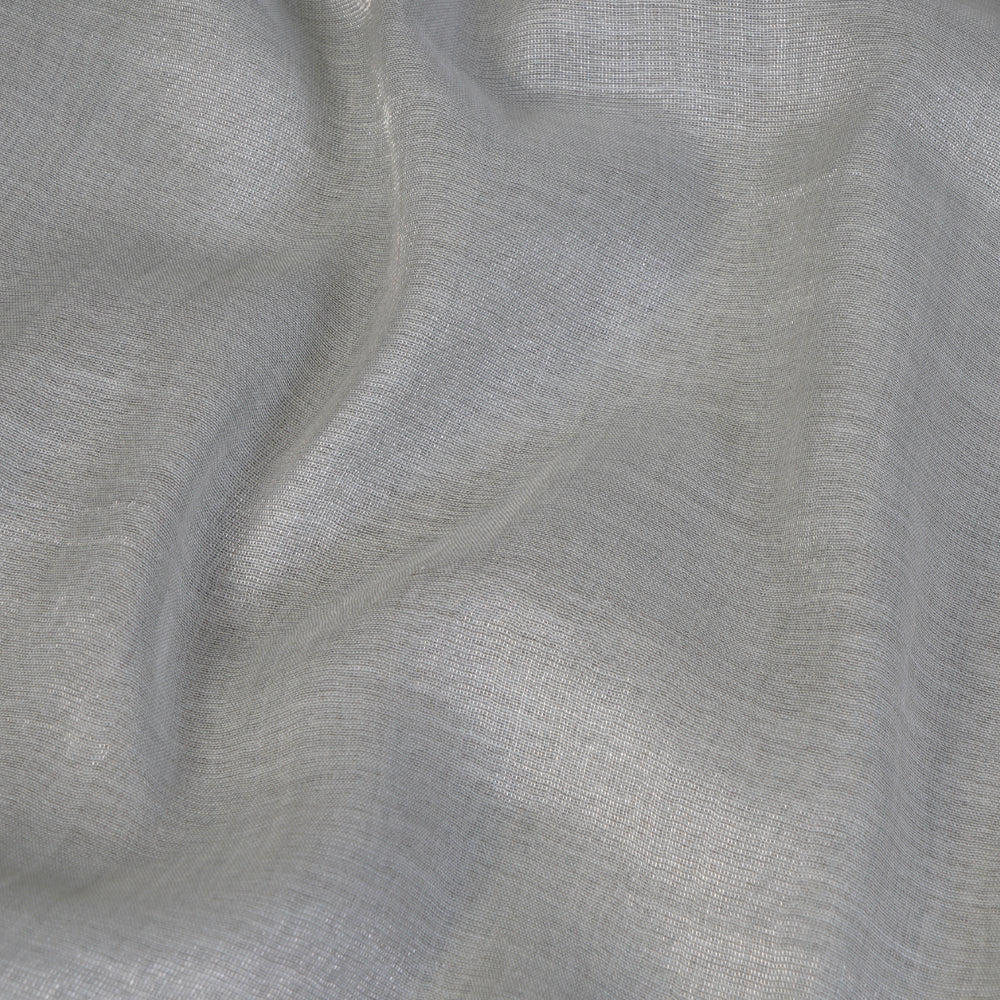 Grey Color Silver Tissue Chanderi Fabric
