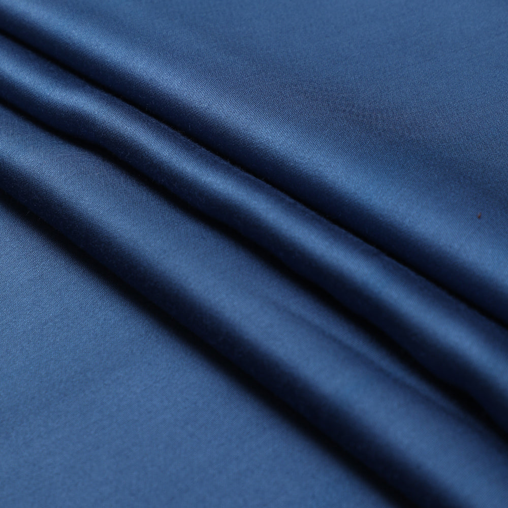 Blue Color Piece Dyed Viscose Modal Satin Fabric