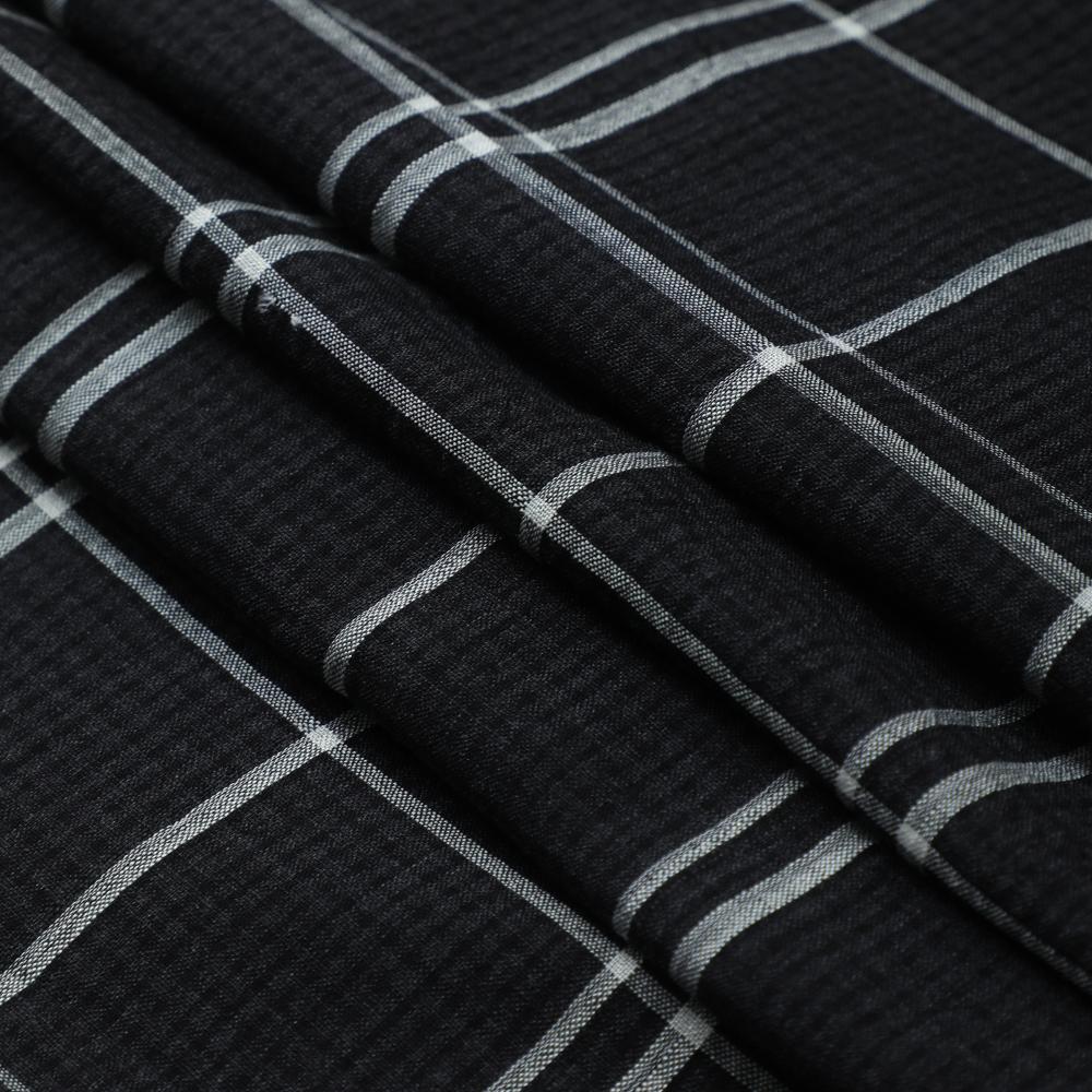 Black-White Color Yarn Dyed Muslin Silk Fabric