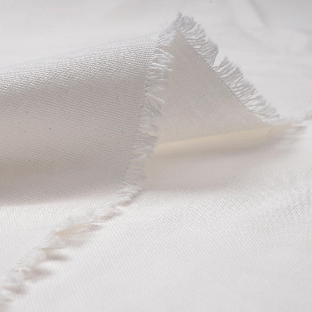 White Handspun Handwoven Dyeable Cotton Fabric