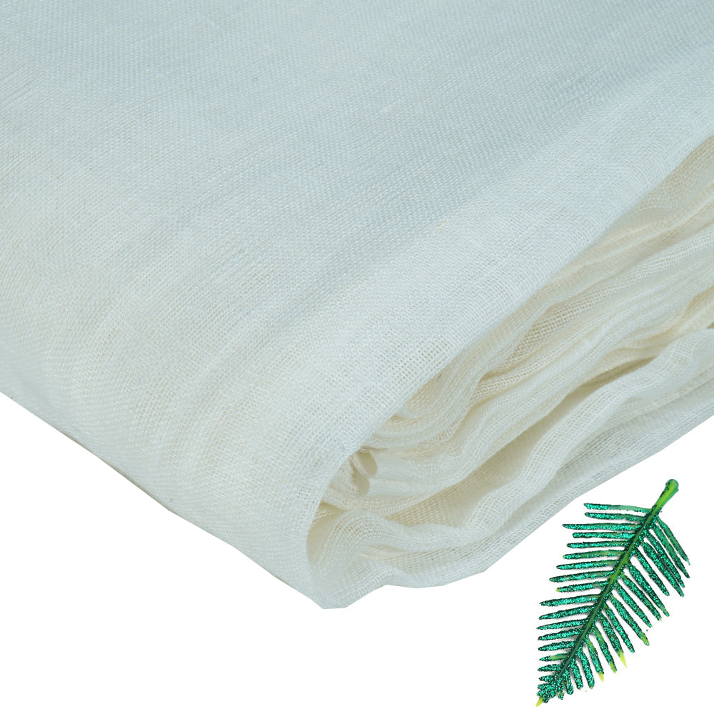 White Color Gauge Linen Fabric
