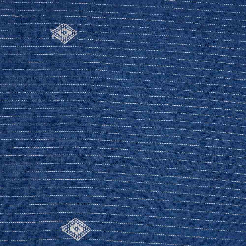 Blue Color Handwoven Handspun Kala Cotton Fabric