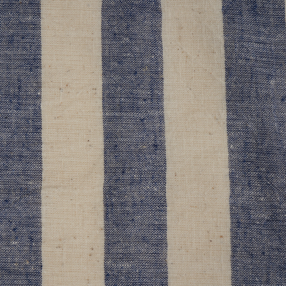 Blue-White Color Handwoven Handspun Kala Cotton Fabric