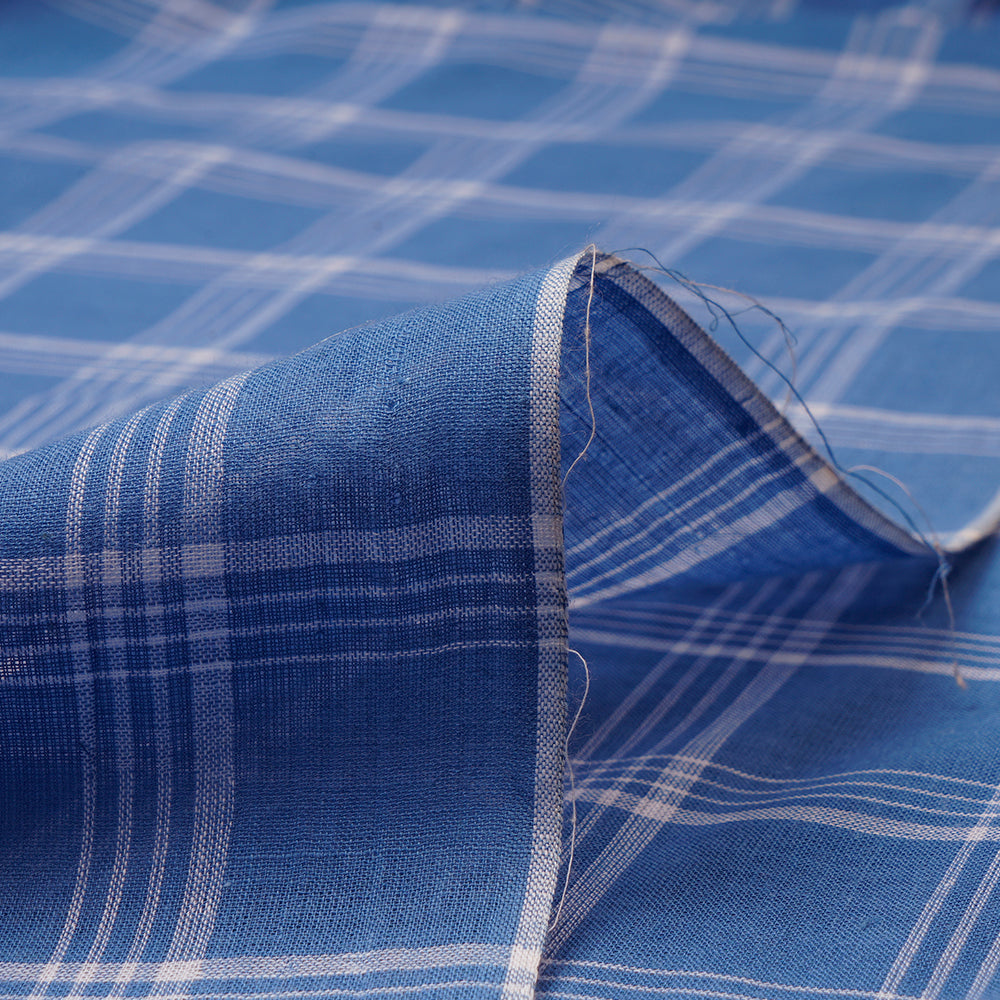 Blue Color Yarn Dyed Fancy Check Pattern Woven Cotton Fabric