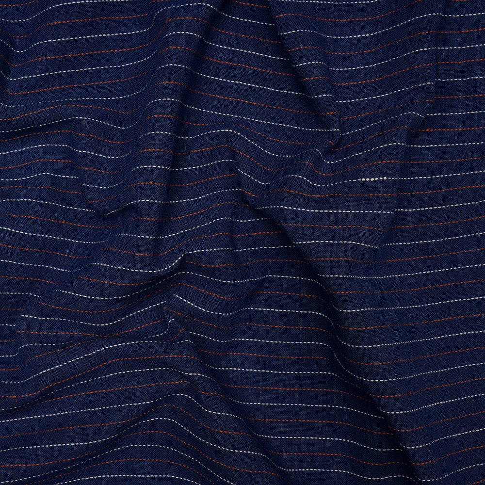 Blue Woven Handspun Handwoven Kala Cotton Fabric