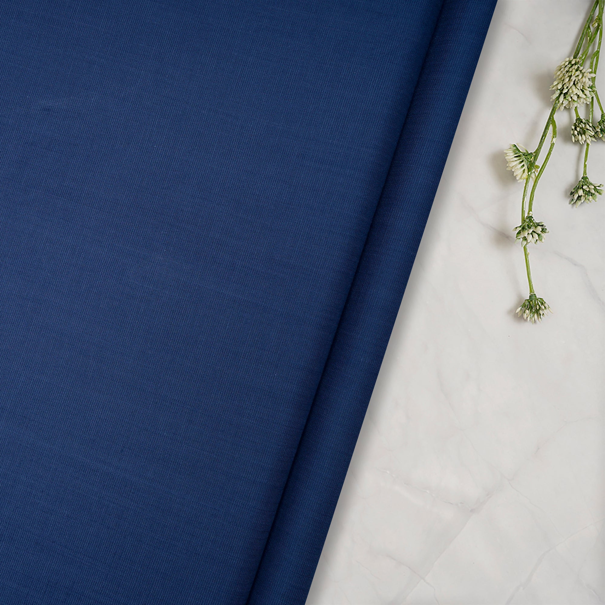 Navy Blue Stretch Viscose Lycra South Cotton Fabric
