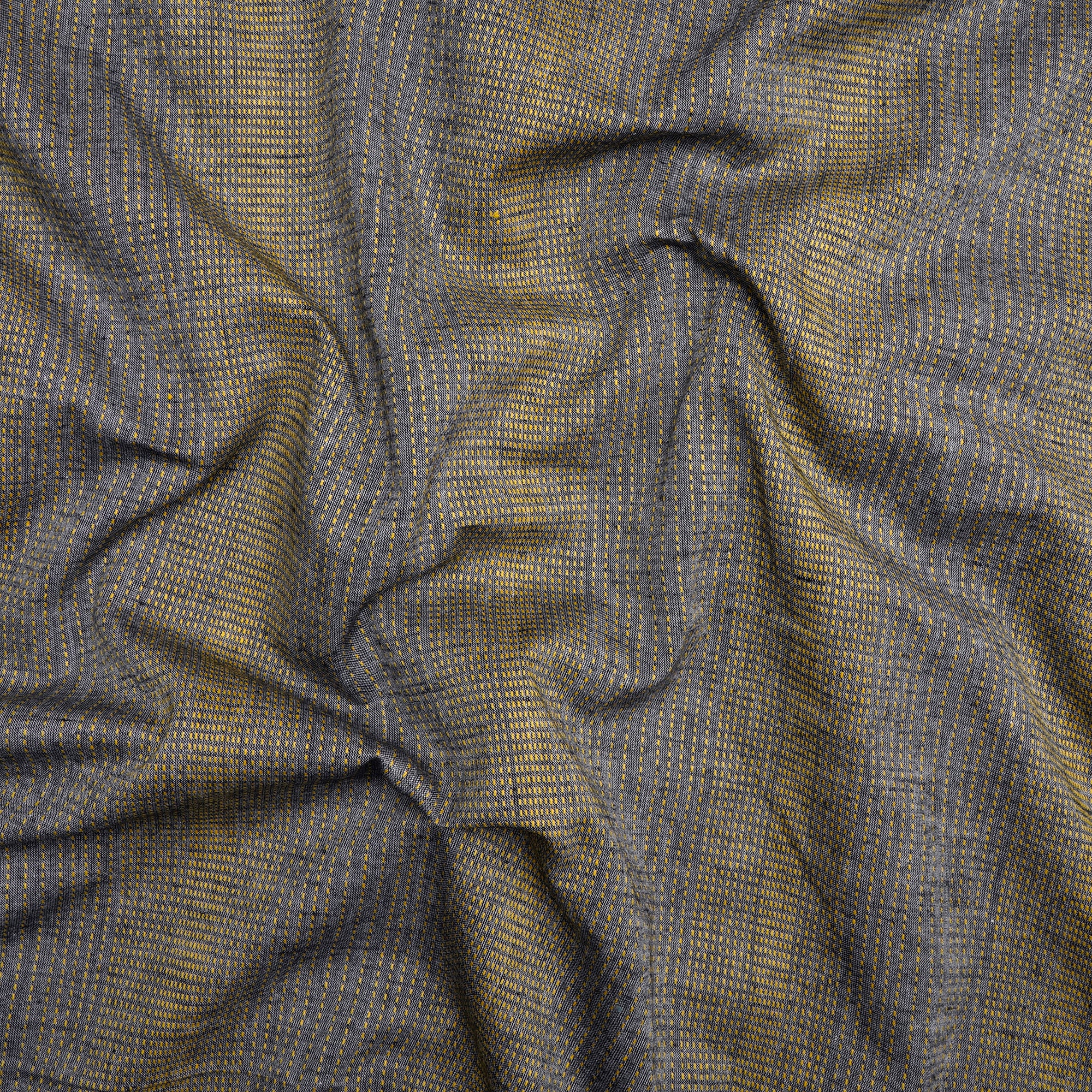 Grey Stripes Pattern Yarn Dyed Fancy Cutwork South Cotton Fabric