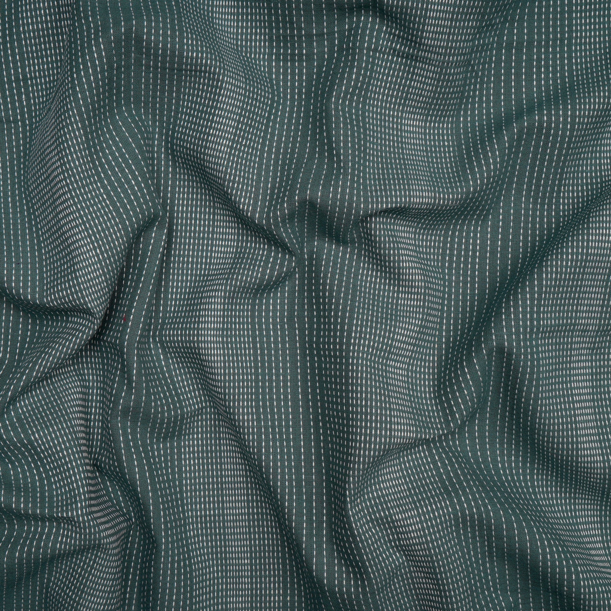 Oil Blue Stripes Pattern Yarn Dyed Fancy Cutwork South Cotton Fabric