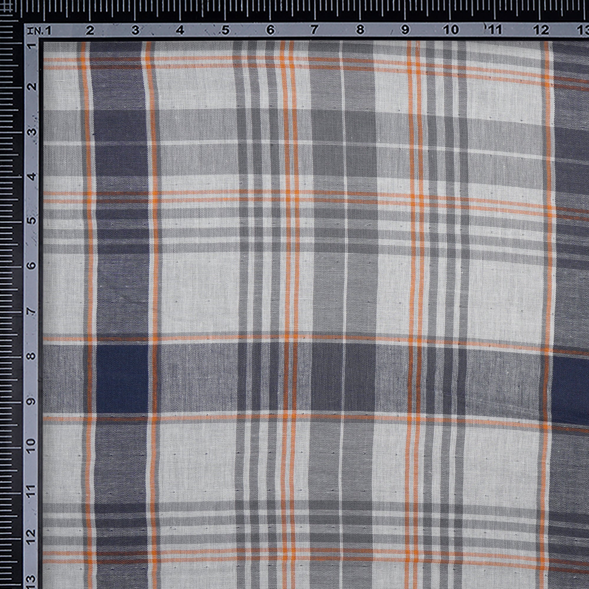 Multi color Check Pattern Loom Textured South Cotton Double Cloth Fabric