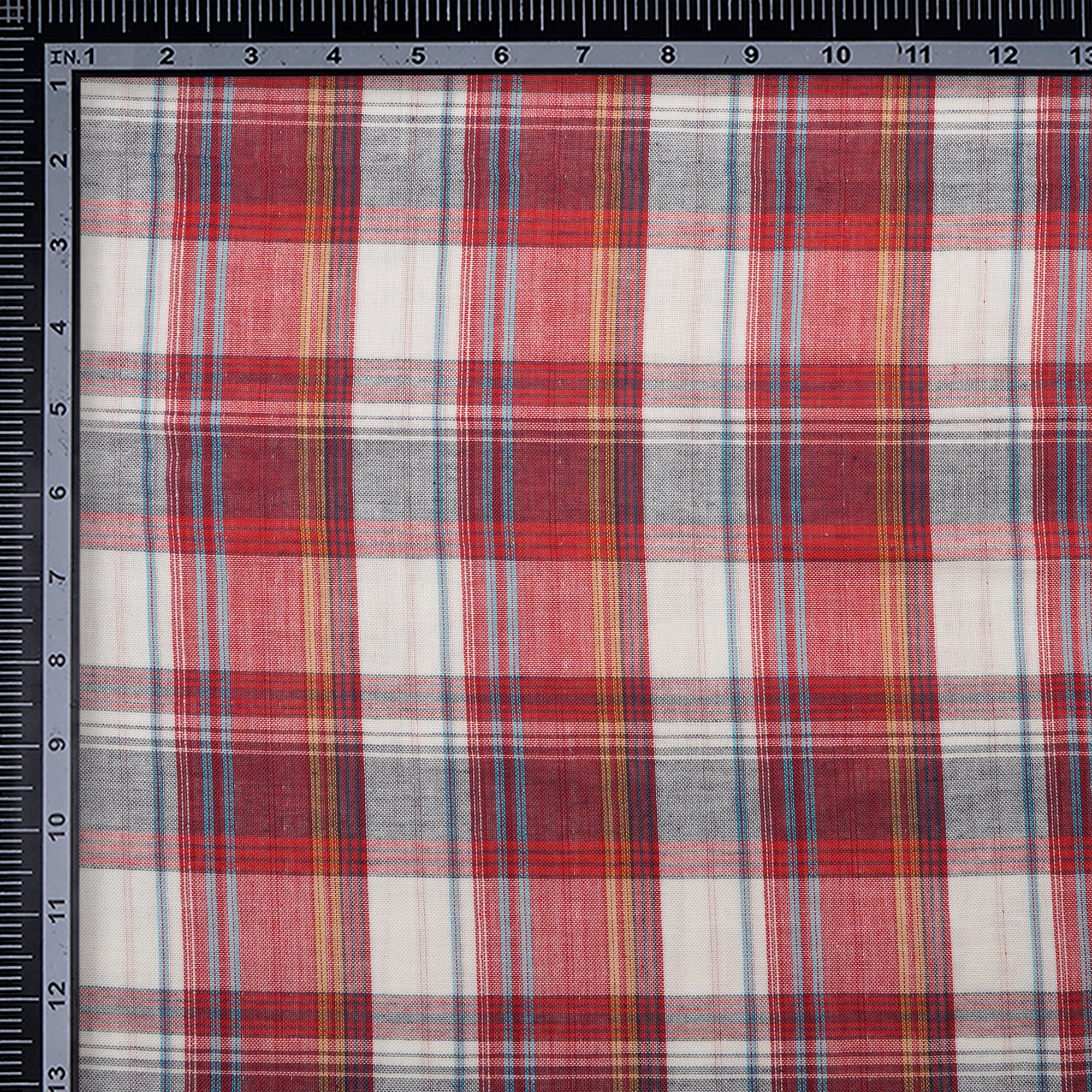 Buy Multi Color Check Pattern Loom Textured South Cotton Double Cloth ...