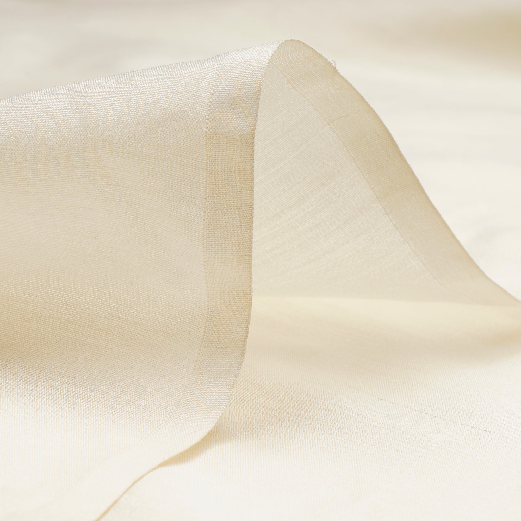 Off-White Dyeable Handwoven Plain Chiniya Silk Fabric
