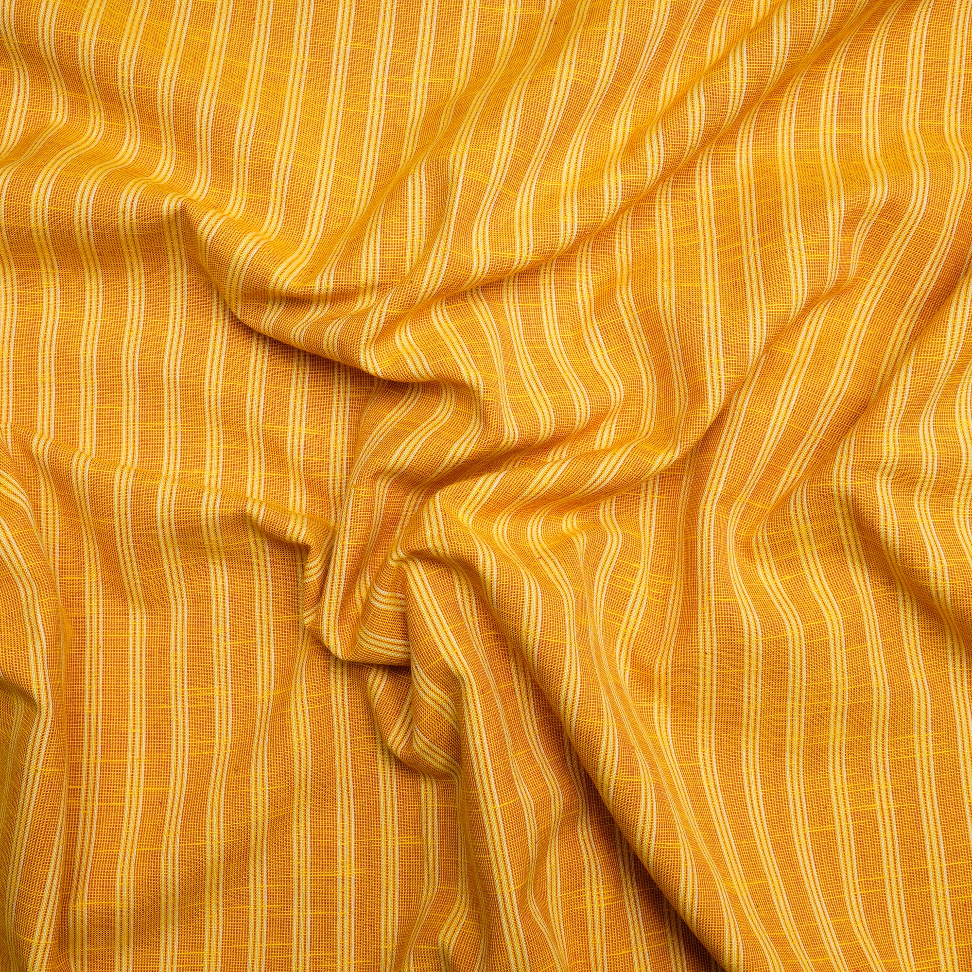 Habanero Gold Stripe Pattern Yarn Dyed Fancy South Cotton Fabric