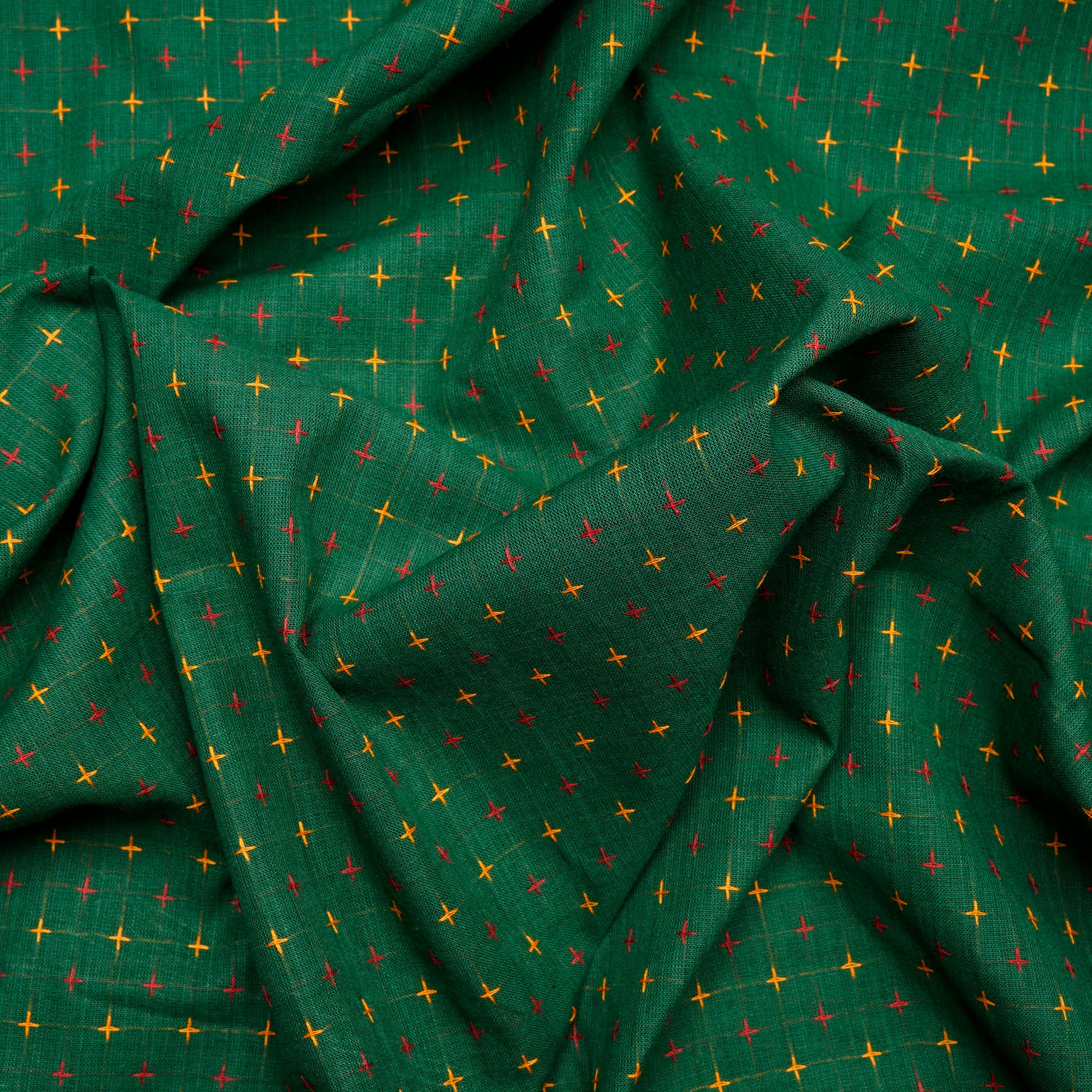 Green Jacket All Over Pattern Yarn Dyed Dobby Fancy South Cotton Fabric