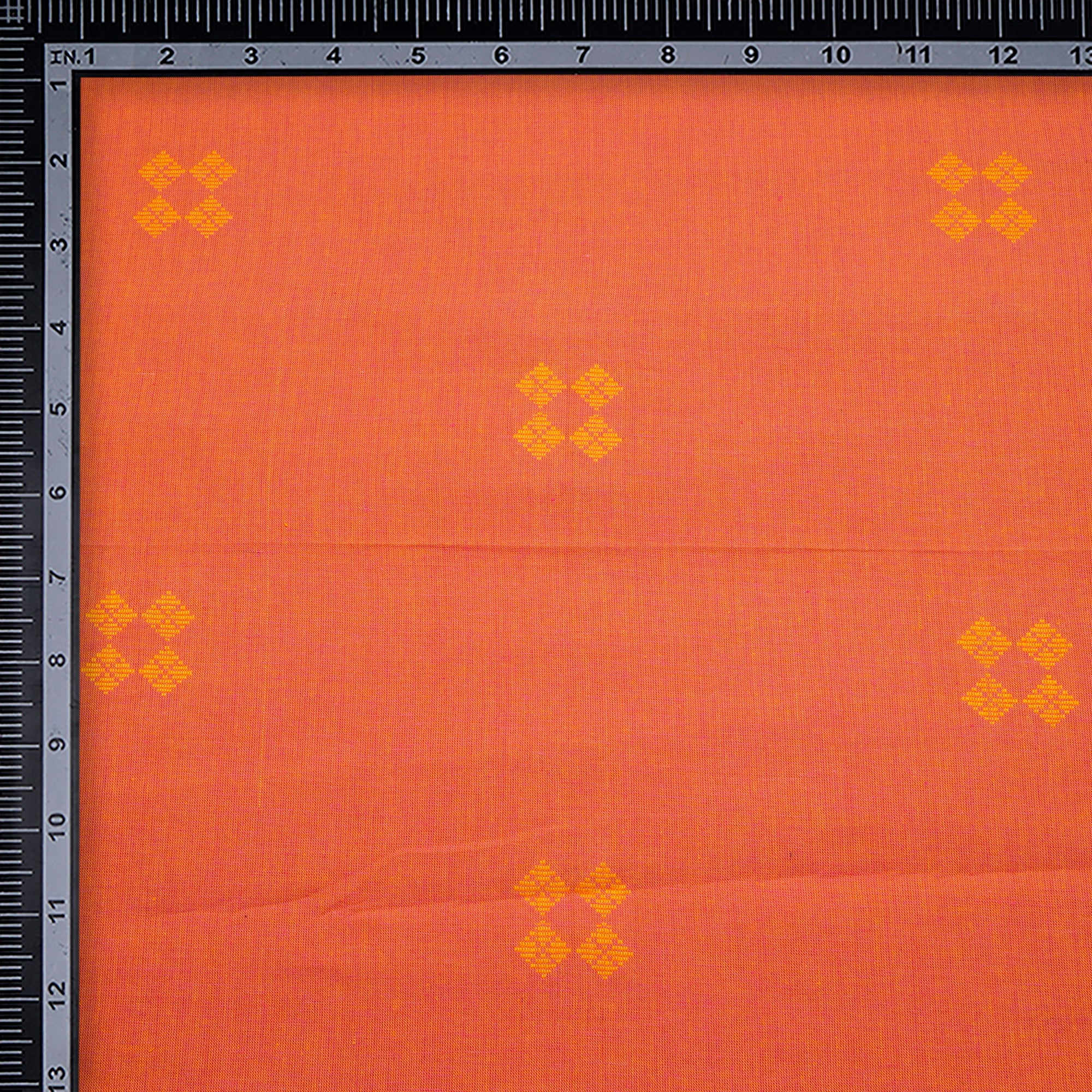 Pink-Yellow Geometric Pattern Yarn Dyed Cutwork Fancy South Cotton Fabric