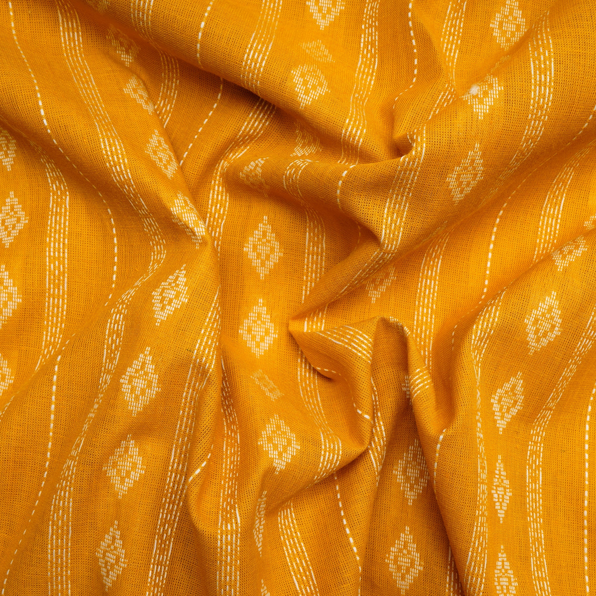 Nugget Gold Stripe Pattern Yarn Dyed Cutwork Fancy South Cotton Fabric