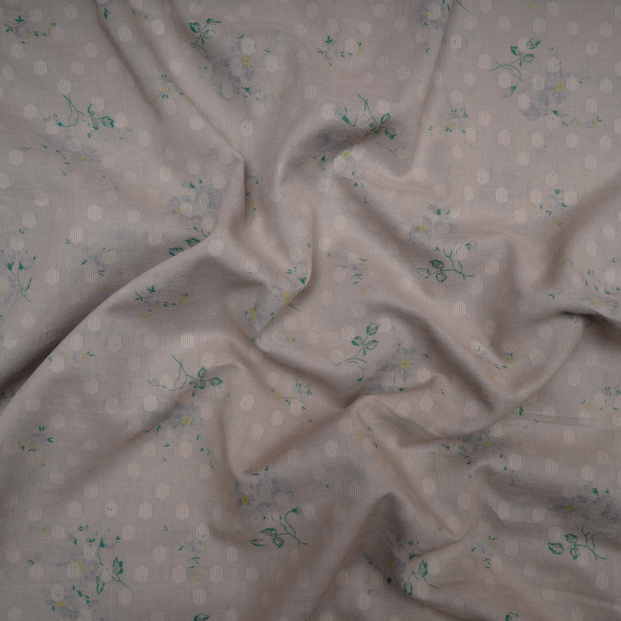 Grey Color Digital Printed Cotton Dobby Fabric
