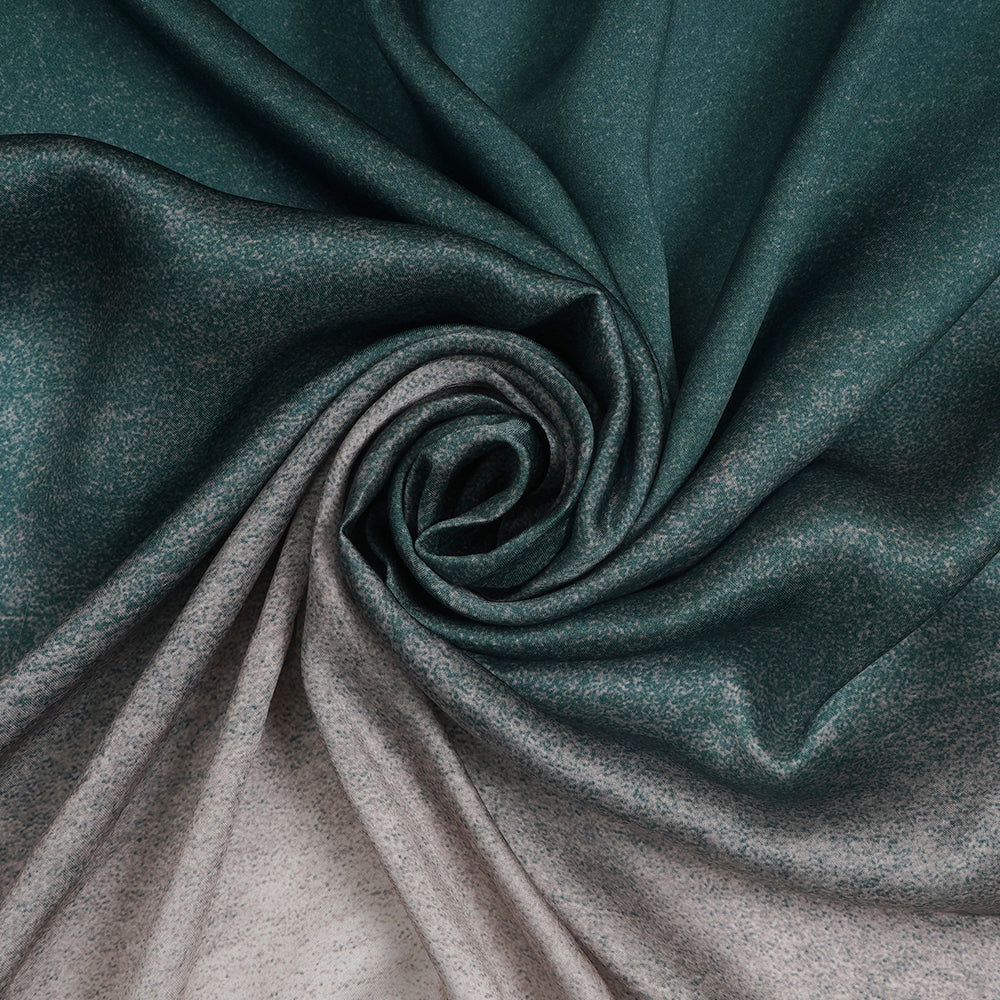 Beige-Green Color Digital Printed Bemberg Satin Fabric
