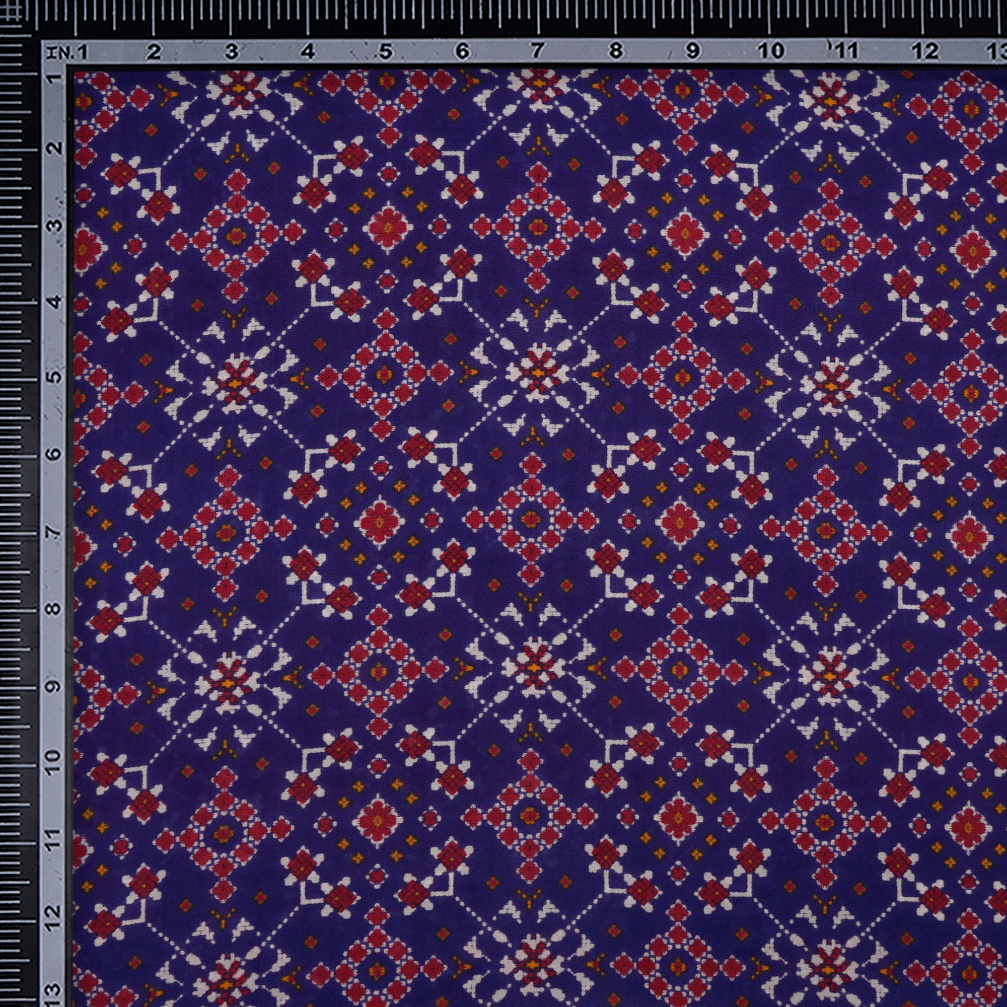 Voilet-Red Patola Pattern Digital Printed Viscose Habutai Fabric
