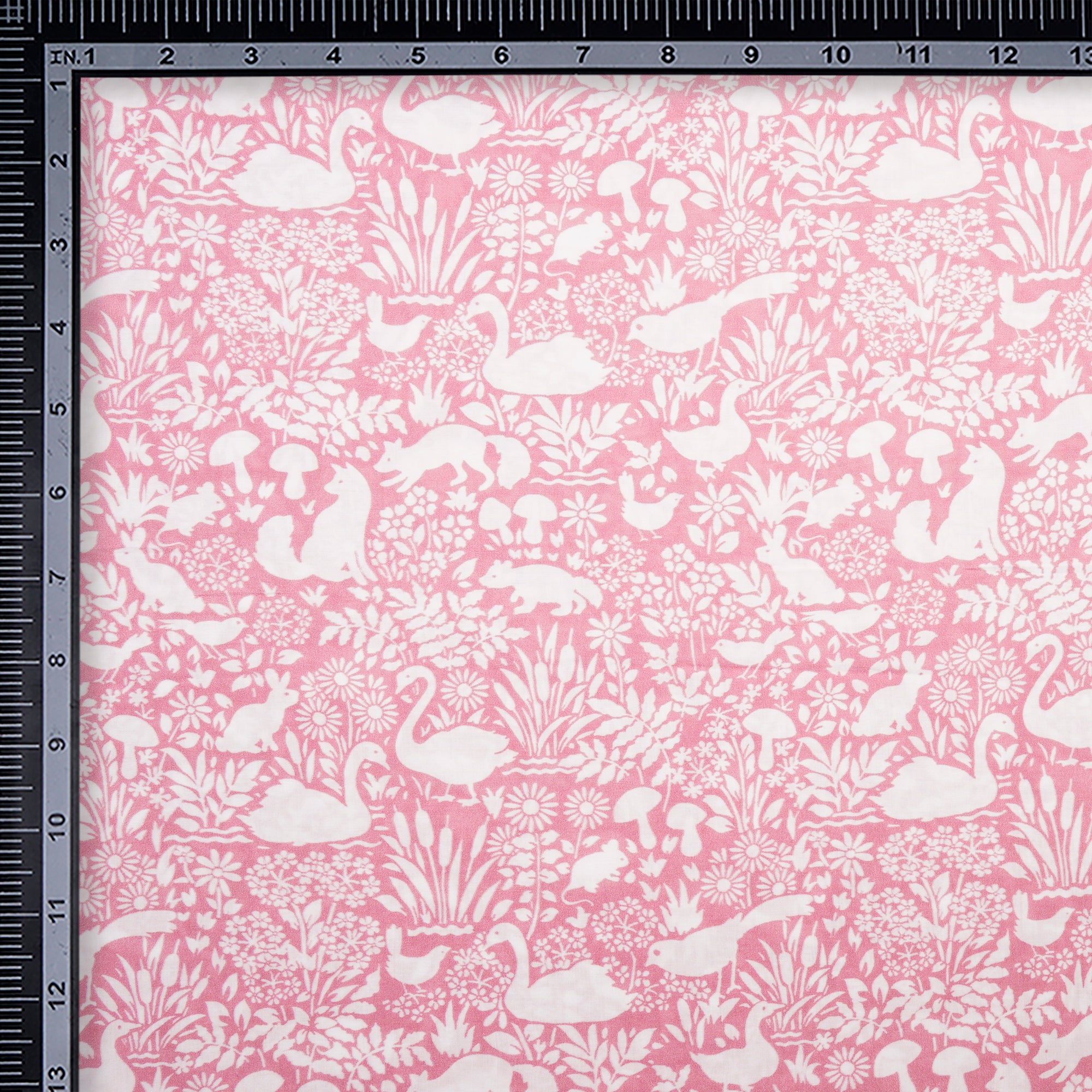 Powder Pink AnimatedPattern Digital Ptinted Modal Fabric