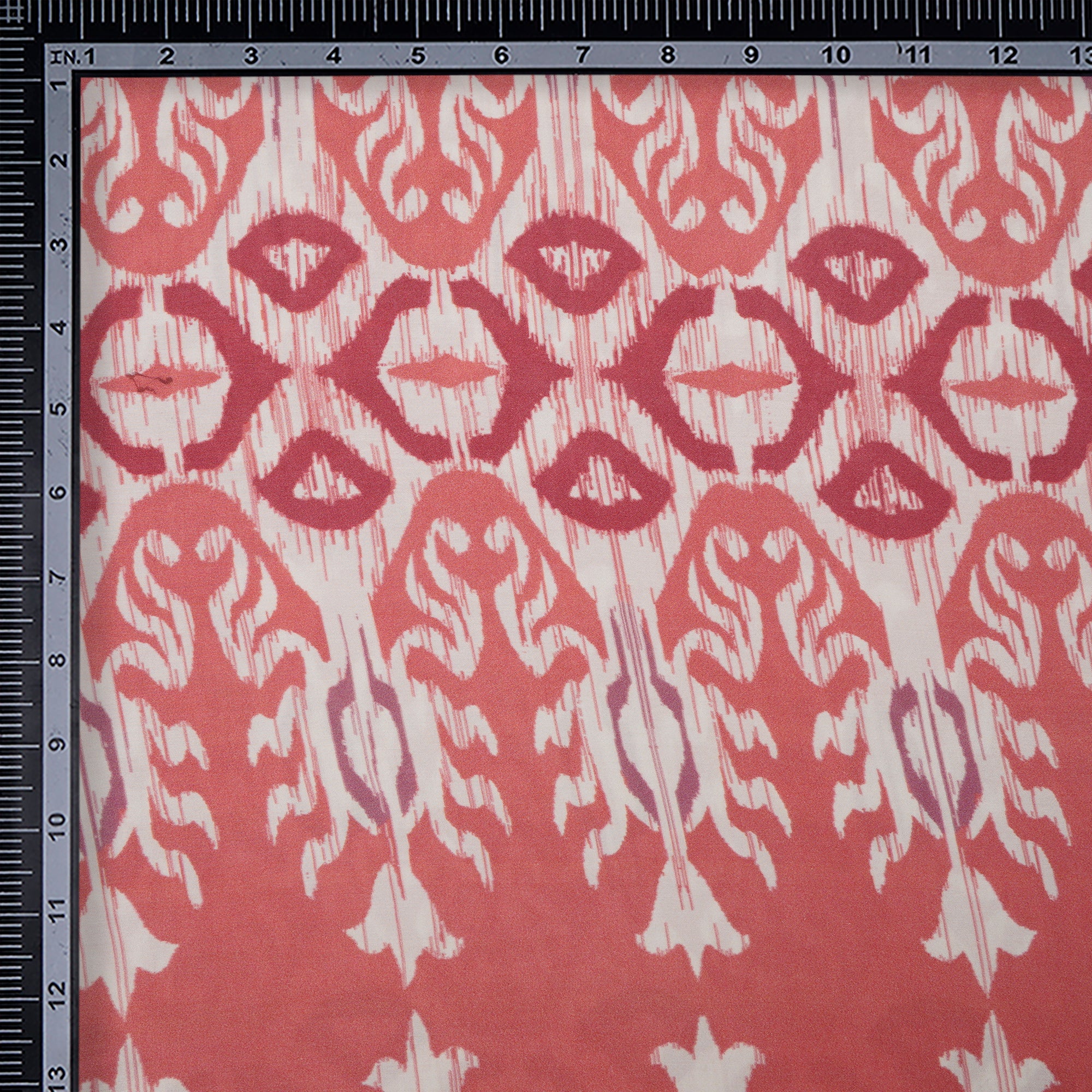 Peach Floral Pattern Digital Printed Bemberg Muslin Fabric