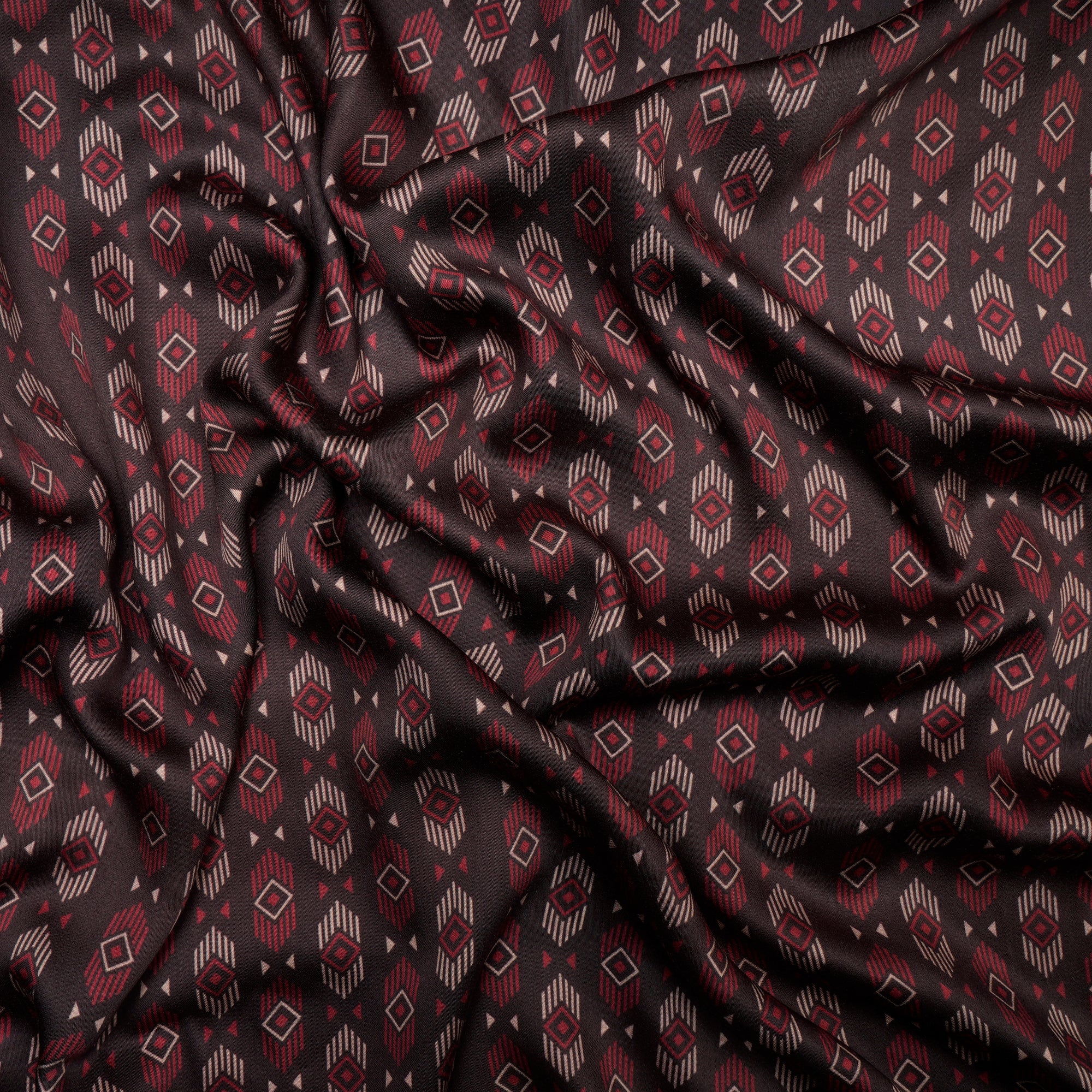 Multi Color Geometric Pattern Digital Pattern Maple Silk Fabric