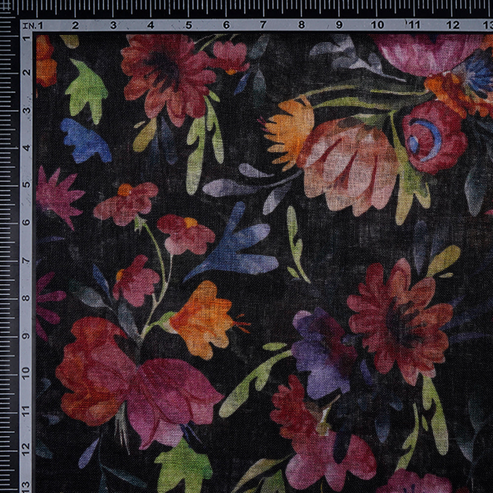 Multi Color Digital Printed Gauge Linen Fabric