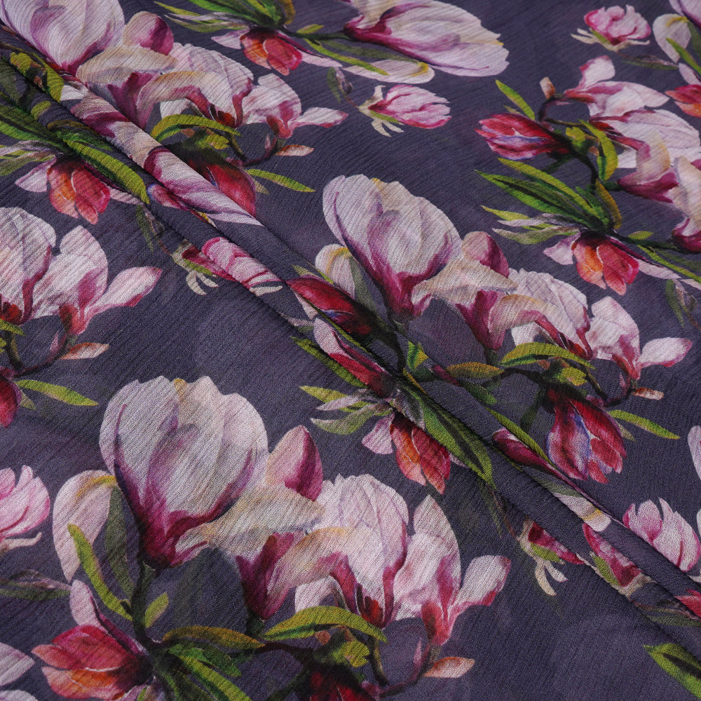 Multi Color Digital Printed Bemberg Chiffon Fabric