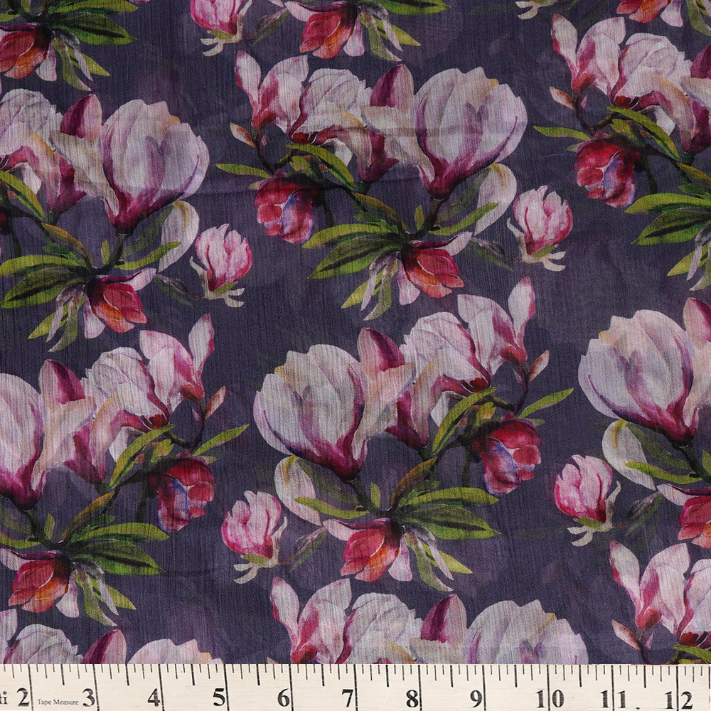 Multi Color Digital Printed Bemberg Chiffon Fabric