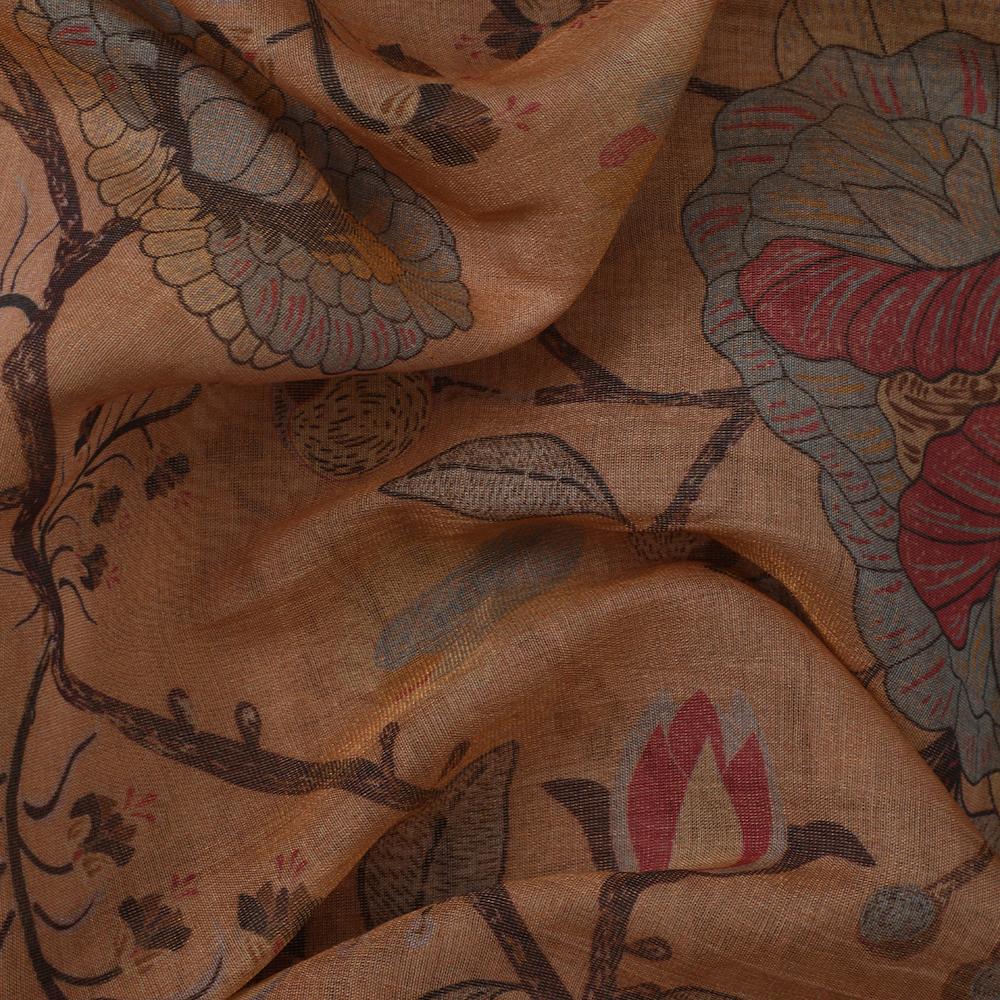 Multi Color Digital Printed Tissue Chanderi Fabric