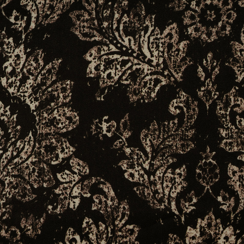 Black Color Digital Printed Modal Satin Fabric