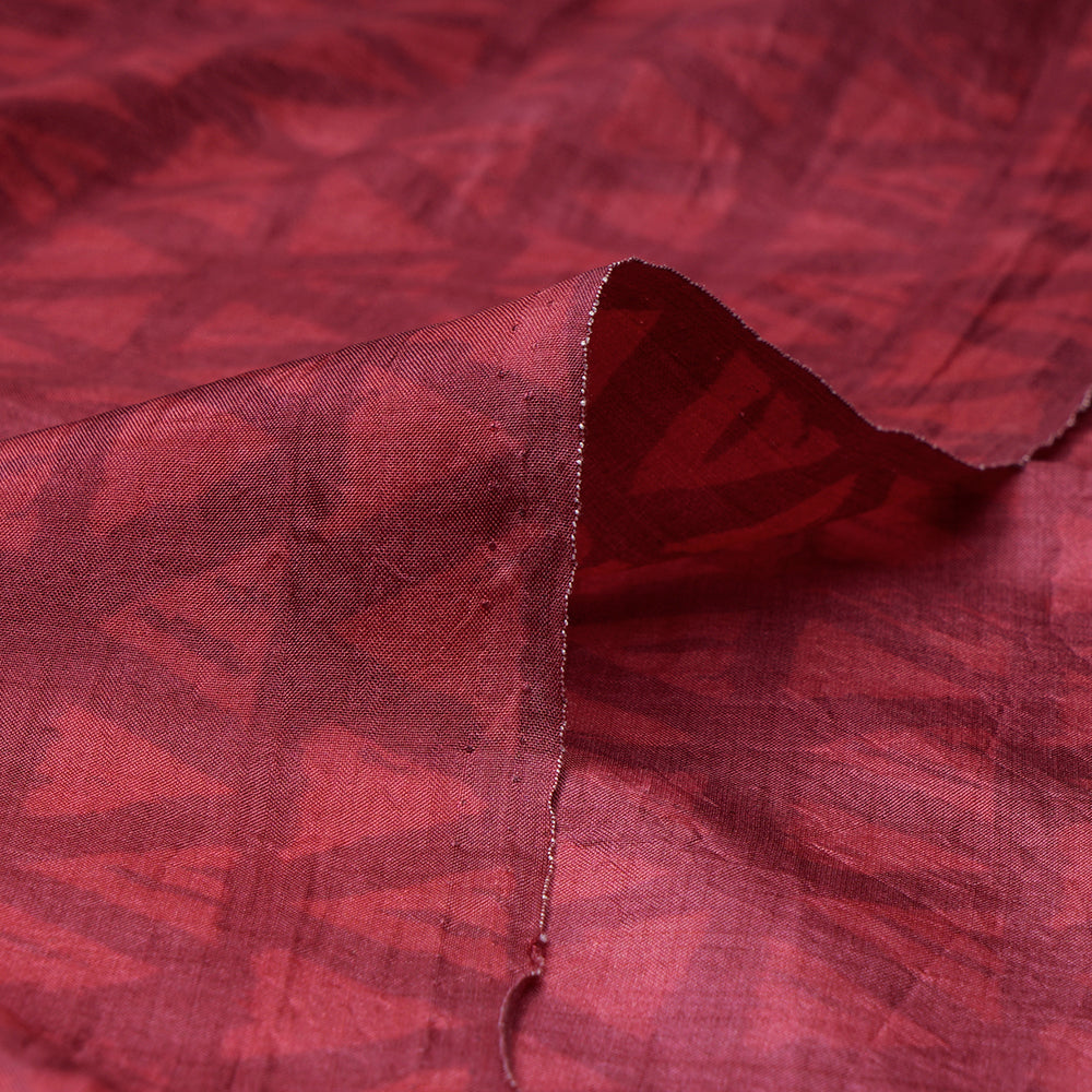 Rich Carmine Color Digital Printed Plain Silk Fabric