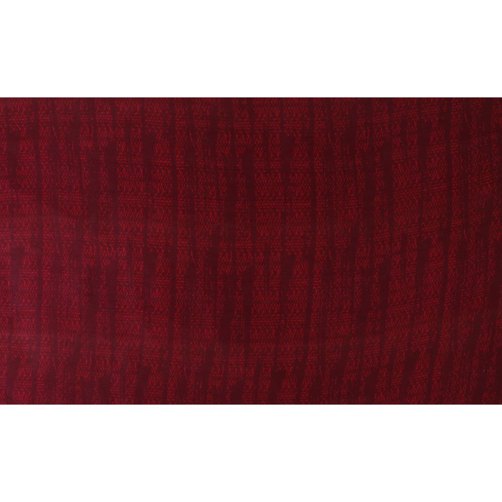 Red Color Digital Printed Dupion Silk Fabric