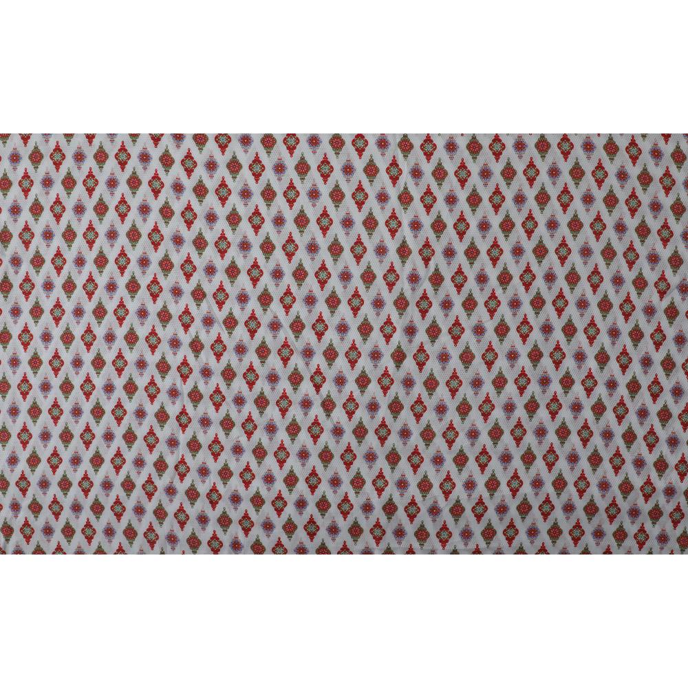 White-Red Color Digital Printed Modal Dobby Fabric